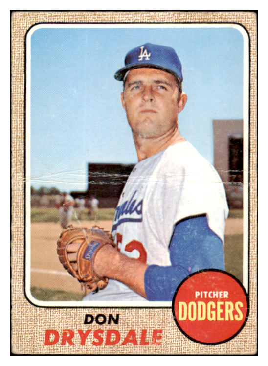1968 Topps Baseball #145 Don Drysdale Dodgers FR-GD 520504