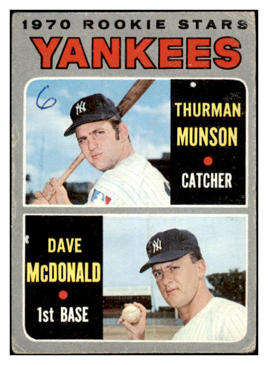 1970 Topps Baseball #189 Thurman Munson Yankees Poor 520518