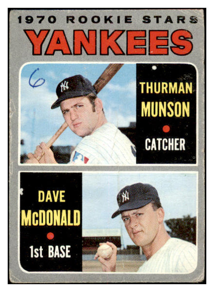 1970 Topps Baseball #189 Thurman Munson Yankees Poor 520518