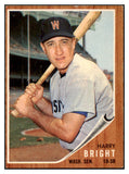 1962 Topps Baseball #551 Harry Bright Senators EX 520560