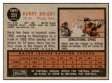 1962 Topps Baseball #551 Harry Bright Senators EX 520560