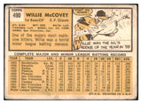 1963 Topps Baseball #490 Willie McCovey Giants Poor 520586