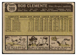 1961 Topps Baseball #388 Roberto Clemente Pirates GD-VG 520602