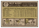 1961 Topps Baseball #517 Willie McCovey Giants FR-GD 520604