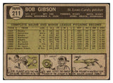 1961 Topps Baseball #211 Bob Gibson Cardinals VG 520611