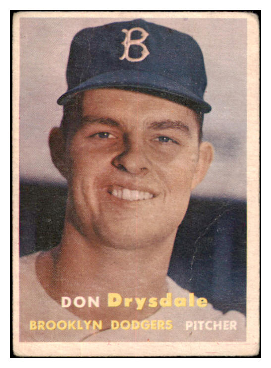 1957 Topps Baseball #018 Don Drysdale Dodgers GD-VG 520616