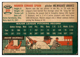 1954 Topps Baseball #020 Warren Spahn Braves VG 520671