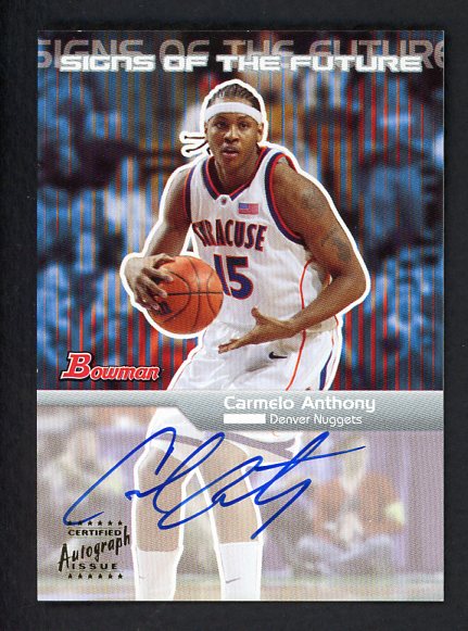 2003 Bowman Signs #SFA-CA Carmelo Anthony NR-MT Signed 520679