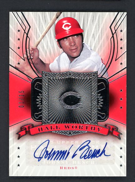 2005 UD Hall Of Fame #HW-BE1 Johnny Bench Reds NR-MT Signed 520686