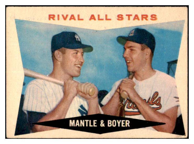 1960 Topps Baseball #160 Mickey Mantle Ken Boyer VG 520753