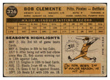 1960 Topps Baseball #326 Roberto Clemente Pirates VG 520754