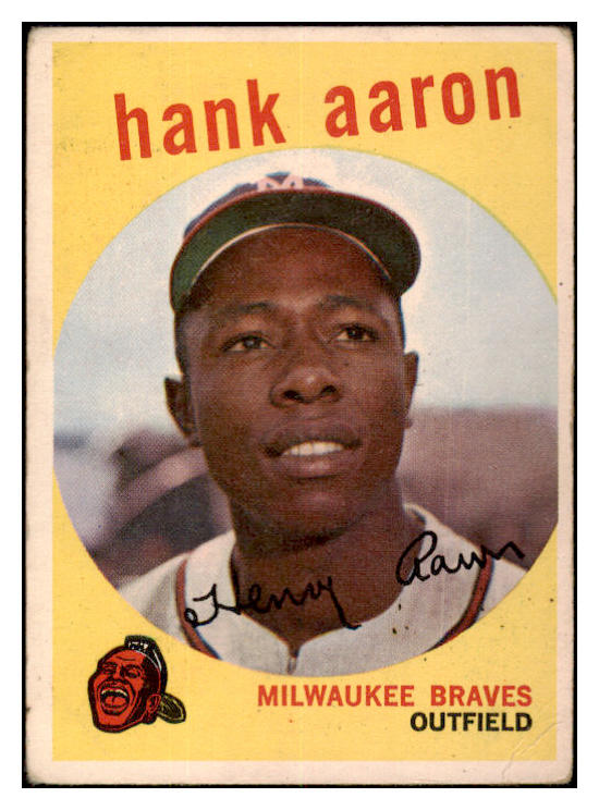 1959 Topps Baseball #380 Hank Aaron Braves GD-VG 520781