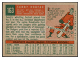 1959 Topps Baseball #163 Sandy Koufax Dodgers VG 520783