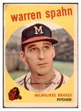 1959 Topps Baseball #040 Warren Spahn Braves GD-VG Obscure 520794