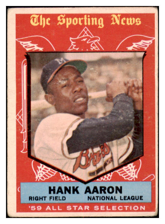 1959 Topps Baseball #561 Hank Aaron A.S. Braves VG 520799