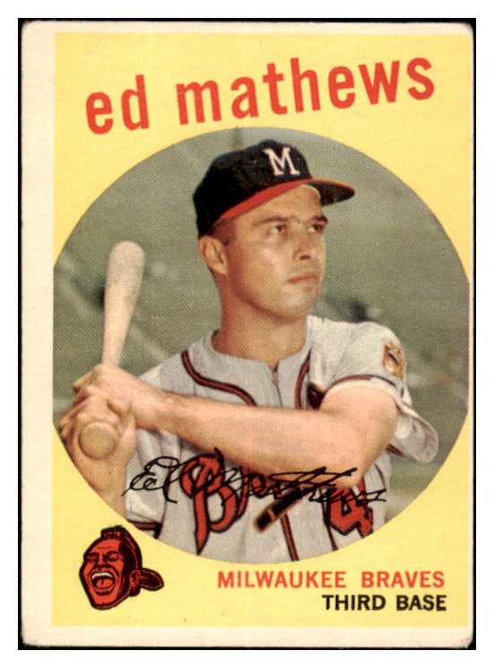 1959 Topps Baseball #450 Eddie Mathews Braves VG 520803