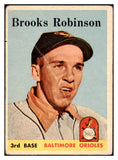 1958 Topps Baseball #307 Brooks Robinson Orioles Fair 520835