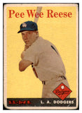 1958 Topps Baseball #375 Pee Wee Reese Dodgers PR-FR 520837