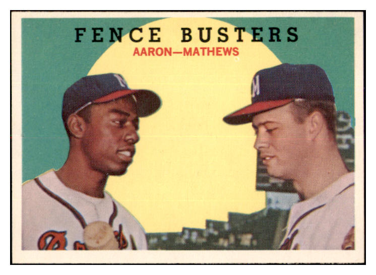 1959 Topps Baseball #212 Hank Aaron Eddie Mathews NR-MT 520879