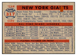 1957 Topps Baseball #317 New York Giants Team NR-MT 520882