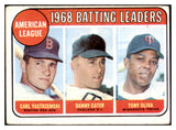 1969 Topps Baseball #001 A.L. Batting Leaders Yastrzemski VG 520930