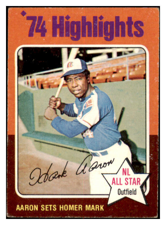 1975 Topps Baseball #001 Hank Aaron RB Braves VG 520940