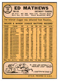 1968 Topps Baseball #058 Eddie Mathews Tigers EX-MT 520966