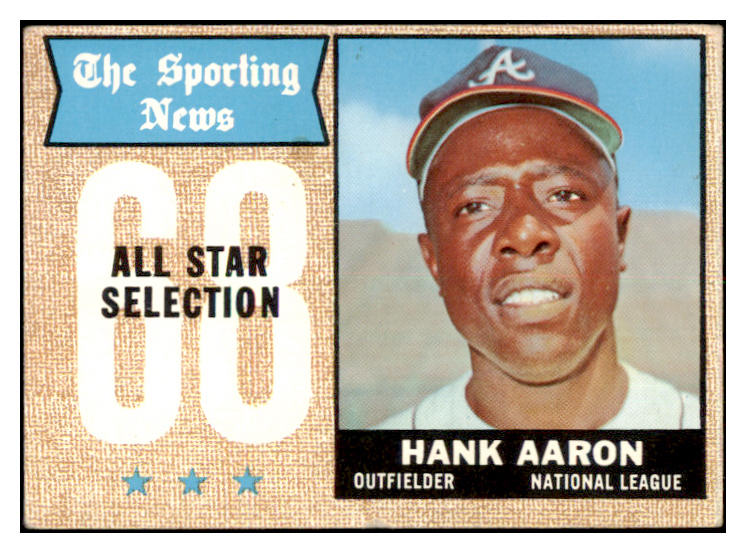 1968 Topps Baseball #370 Hank Aaron A.S. Braves VG-EX 520994