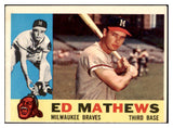 1960 Topps Baseball #420 Eddie Mathews Braves VG-EX 521012