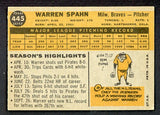 1960 Topps Baseball #445 Warren Spahn Braves VG-EX 521013