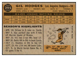 1960 Topps Baseball #295 Gil Hodges Dodgers VG-EX 521015