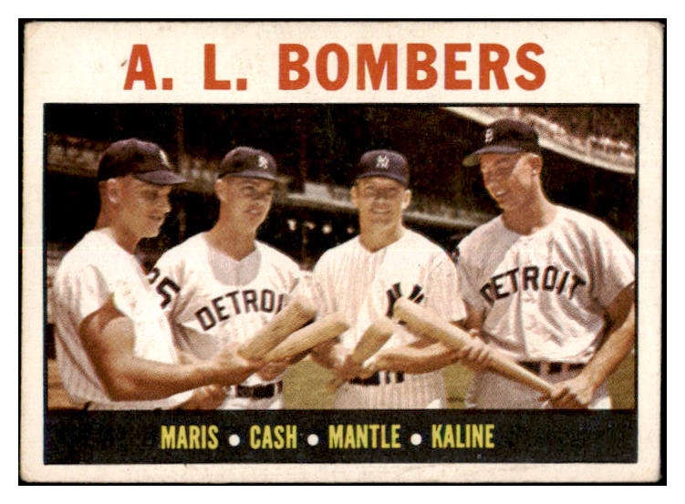 1964 Topps Baseball #331 Mickey Mantle Al Kaline Roger Maris VG 521029