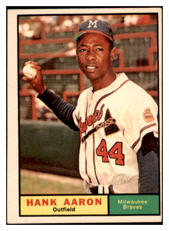 1961 Topps Baseball #415 Hank Aaron Braves EX 521055