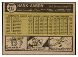 1961 Topps Baseball #415 Hank Aaron Braves EX 521055