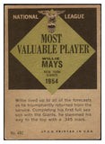 1961 Topps Baseball #482 Willie Mays MVP Giants VG-EX 521058