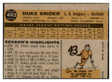 1960 Topps Baseball #493 Duke Snider Dodgers VG-EX 521064