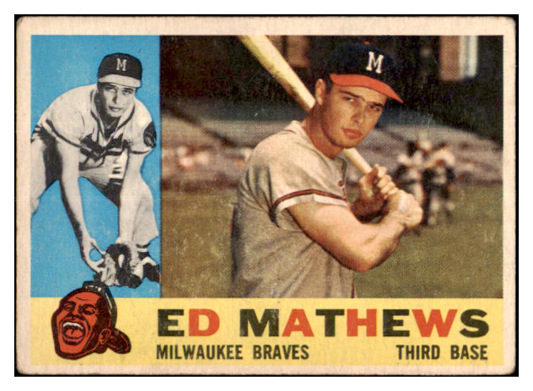 1960 Topps Baseball #420 Eddie Mathews Braves VG 521065