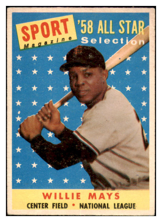 1958 Topps Baseball #486 Willie Mays A.S. Giants VG 521079