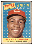 1958 Topps Baseball #484 Frank Robinson A.S. Reds VG 521080