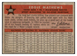 1958 Topps Baseball #480 Eddie Mathews A.S. Braves VG 521086