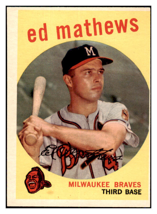 1959 Topps Baseball #450 Eddie Mathews Braves VG-EX 521087