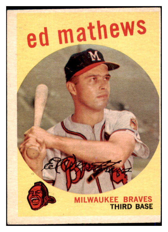 1959 Topps Baseball #450 Eddie Mathews Braves VG-EX 521088