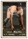 1957 Topps Baseball #062 Billy Martin Yankees VG 521122