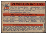 1957 Topps Baseball #275 Cleveland Indians Team VG 521124