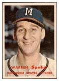 1957 Topps Baseball #090 Warren Spahn Braves NR-MT 521136