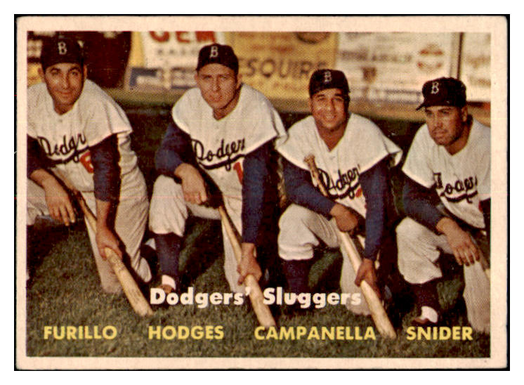 1957 Topps Baseball #400 Roy Campanella Duke Snider Gil Hodges EX 521148