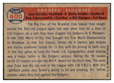 1957 Topps Baseball #400 Roy Campanella Duke Snider Gil Hodges EX 521148