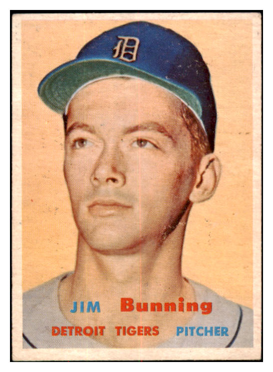 1957 Topps Baseball #338 Jim Bunning Tigers EX 521149