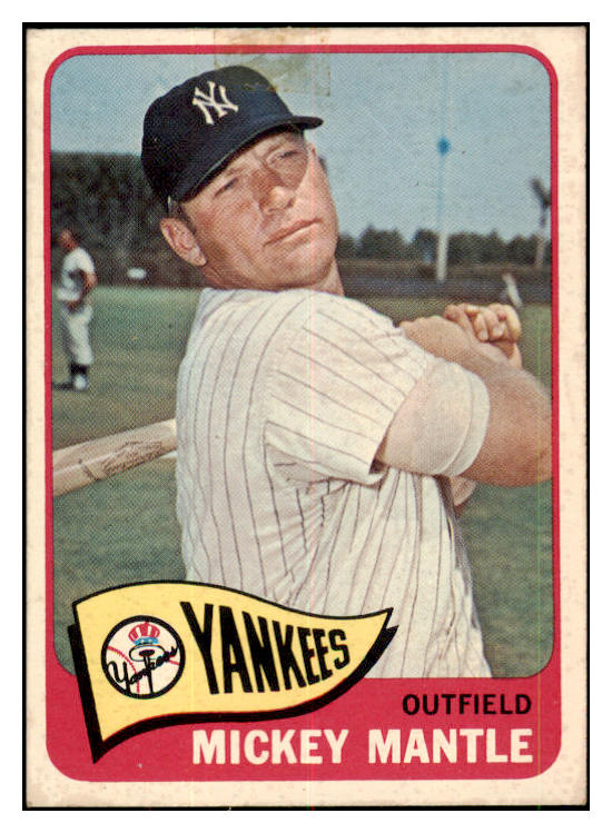 1965 Topps Baseball #350 Mickey Mantle Yankees Good tape residue 521166