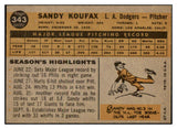 1960 Topps Baseball #343 Sandy Koufax Dodgers NR-MT 521174